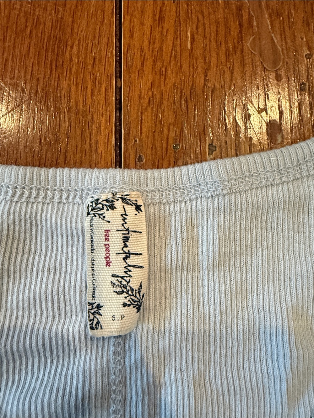 Free People Light Blue Ribbed Racerback Crop Tank - Picture 2 of 2